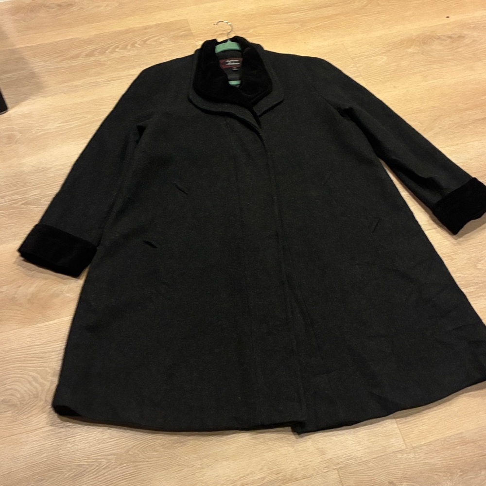 Vintage Stephanie Mathews Gray 100% Pure Merino Wool Long Overcoat Sz 10
Like Ne